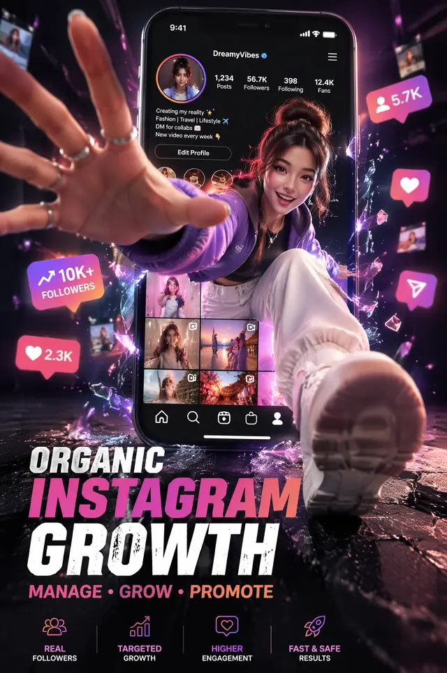 بوستر نمو Instagram ثلاثي الأبعاد