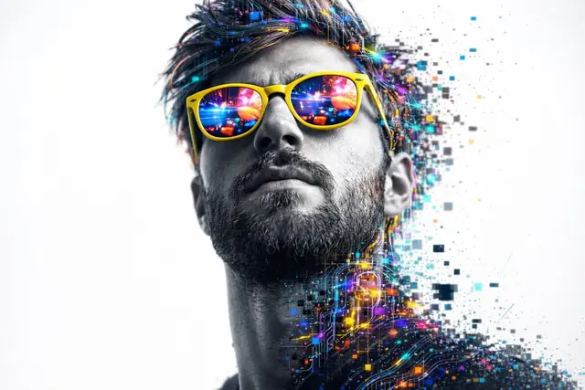 بورتريه بتأثير تفكك رقمي